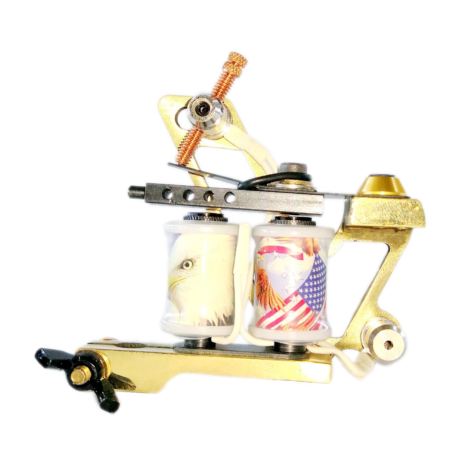Brass Tattoo Machine Liner 1.25 INCH 24AWG 8Wraps Copper Wire Coil Non Bobbin 22UF 50V Tattoo Gun Coil US 8-32 Thread Solid Brass Frame TMB-7
