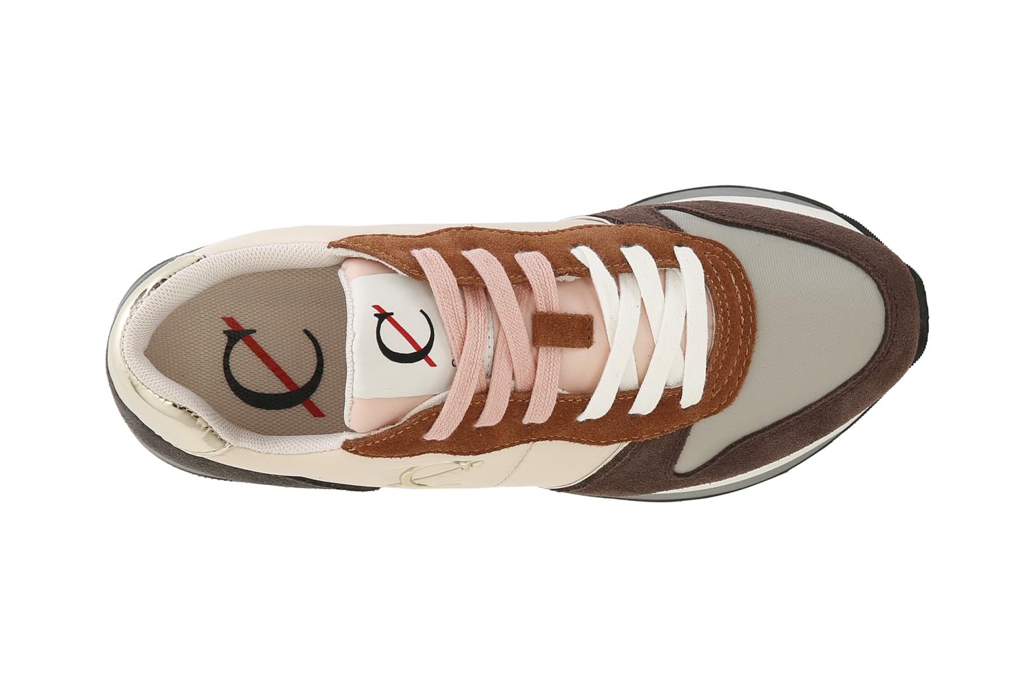 CAFèNOIR - Zapatillas Running Mujer de Ante y Tejido, Zapatos Deportivos Mujer con Logo Plateado, Suela 30mm y Plantilla Interior, Sneakers Casual Elegantes