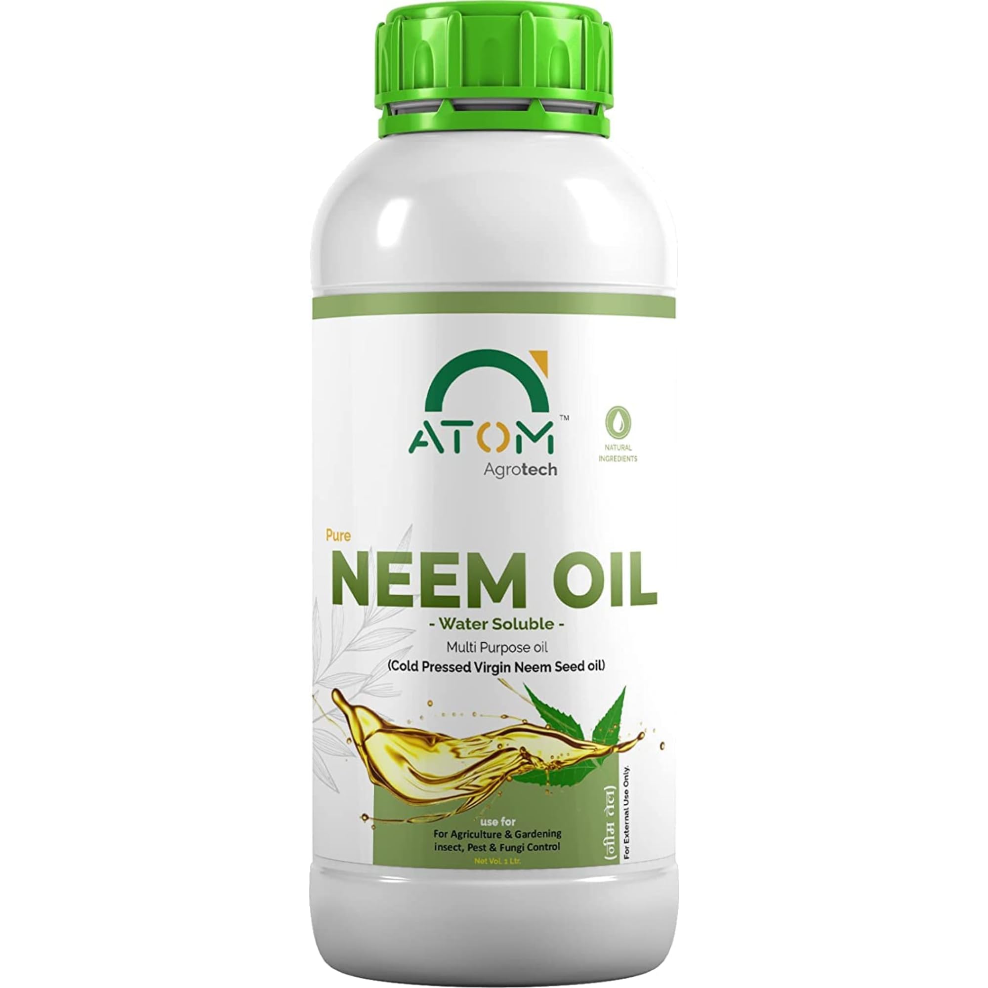 ATOM AGROTECH Organic Cold Pressed,Pure Neem Oil forSpray On Plants & Garden Pouch With Free Measuring Cup 500 ml pack of 1 (B09JM3FY6V) Amazon Price History, Amazon Price Tracker