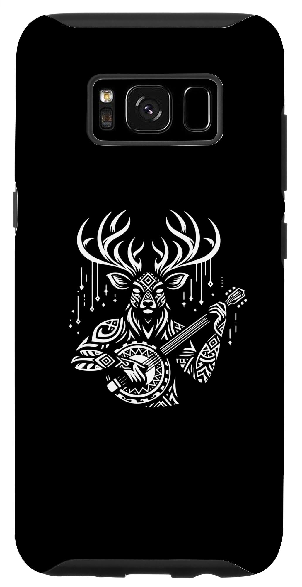 Galaxy S8 Bull Elk Stag Deer Banjo Tribal Art Music Festival Zen Case