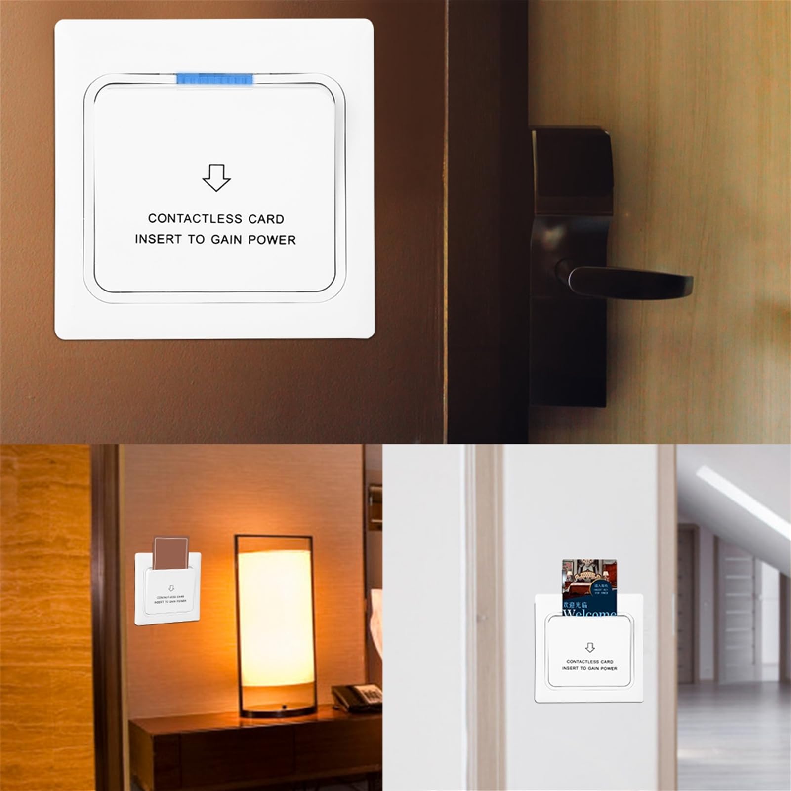 Panneau de commutateur de reconnaissance d'électricité de capteur de carte-clé d'alimentation EVTSCAN pour l'économie d'énergie d'hôtel 170 V-250 V
