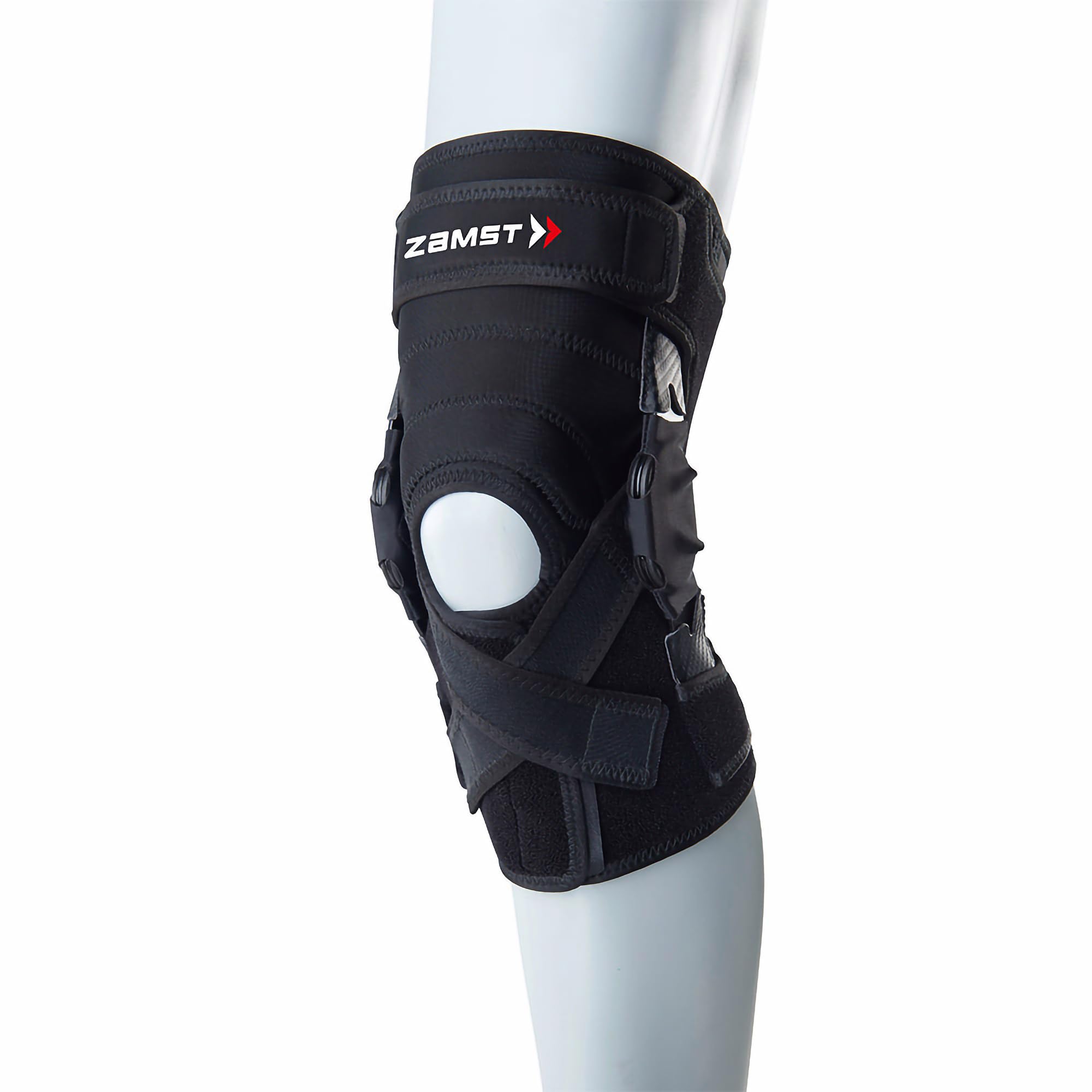 Zamst ZK-X Rodillera Deportiva - Rodillera de Compresión Extrafuerte para Hombres y Mujeres con Bisagras de Metal, para Esguinces de Ligamentos Moderados a Severos de LCA, LCM y LCL - S