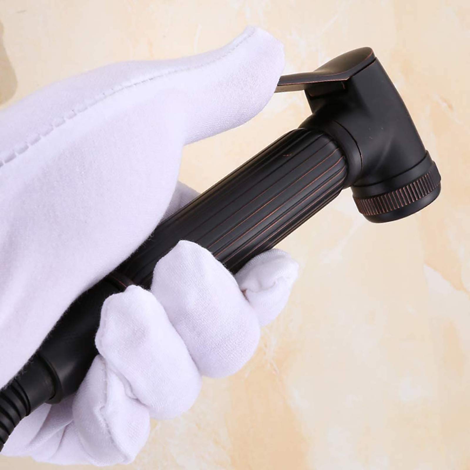 Pulverizador de bidé de mano para inodoro y baño, kit de rociador de pañales de tela de latón con manguera de acero inoxidable y soporte, ideal para baño de mascotas e higiene personal, acabado de