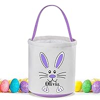 Vista 23 de Canastas de Pascua para niños y niñas, cesta de Pascua personalizada para niños, cesta de caza de Pascua, cesta de huevos de Pascua, cestas vacías