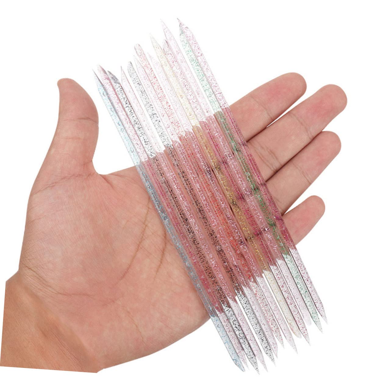 Gatuida 400pcs Manicure Tools Plastic Cuticle Stick Dotting Tools for Nail Art Nail Dotting Sticks Multi-color for Home and Salon Use