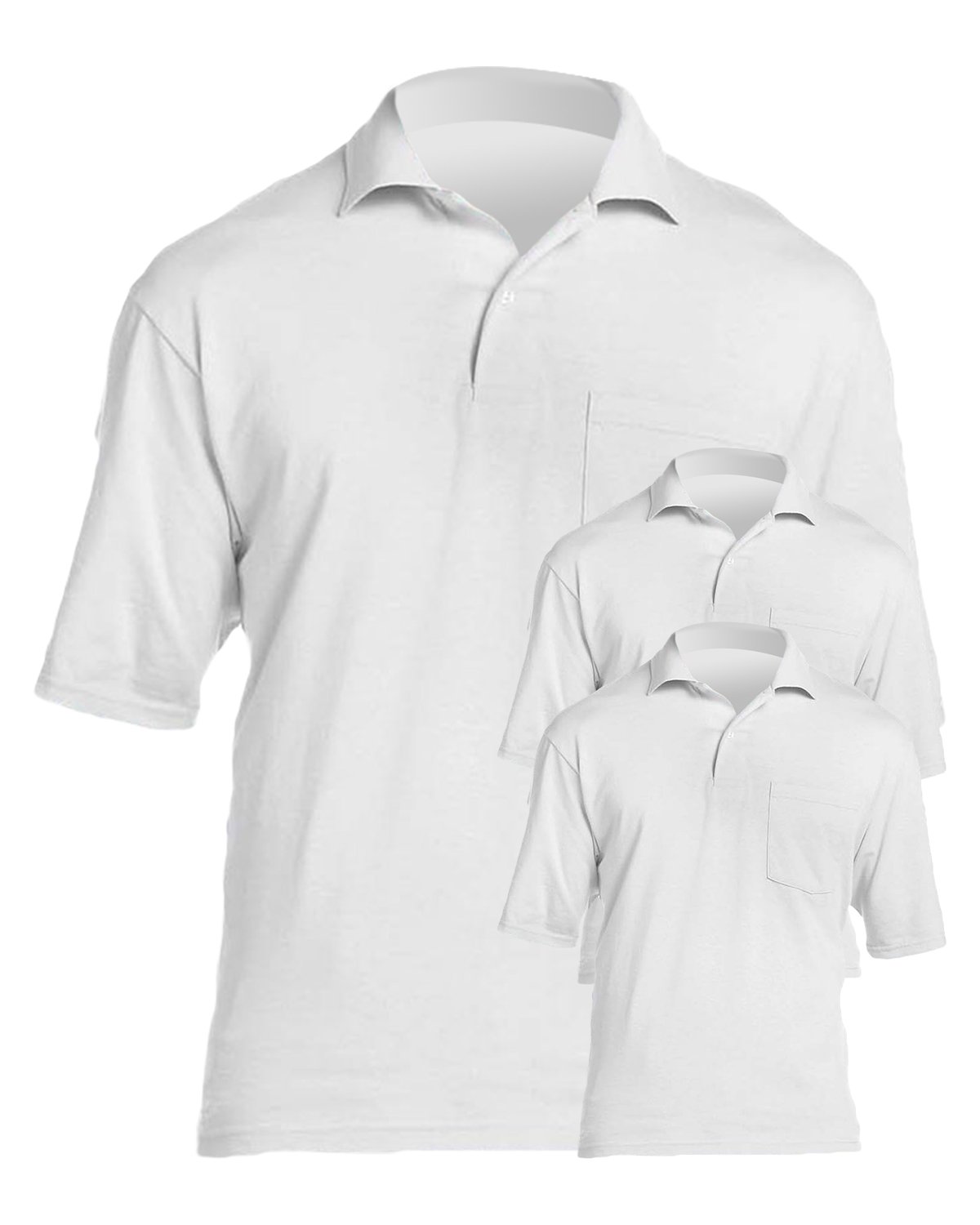 Jerzees SpotShield - Polo con bolsillo para hombre (paquete de 3)