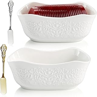 2 Pack Cranberry Sauce Serving Dish with Spoon, 7