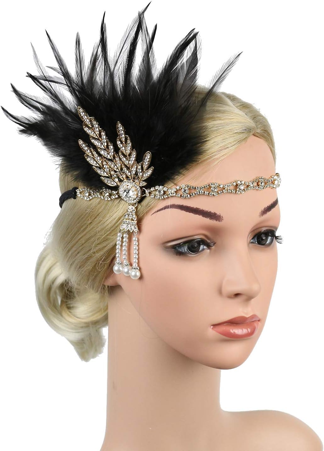 Vintage Flapper Headband Daisy Buchanan Costume Great Gatsby Leaf Tiara Headpiece 1920's Fancy Hair Accessory