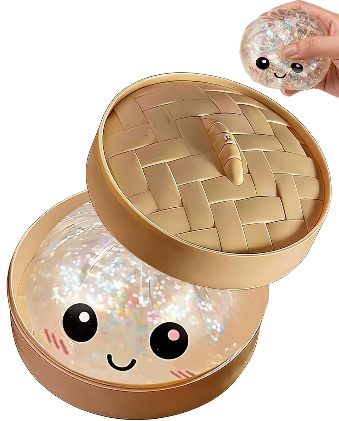 Dumpling Squishy, Giant Mystery Dumplings Squishy Toys, Glitter Dumpling Squishy Sensory Fidget Toys for Anxiety Relief, Cute Squishies Dumplings Stress Balls for Adults Kids
