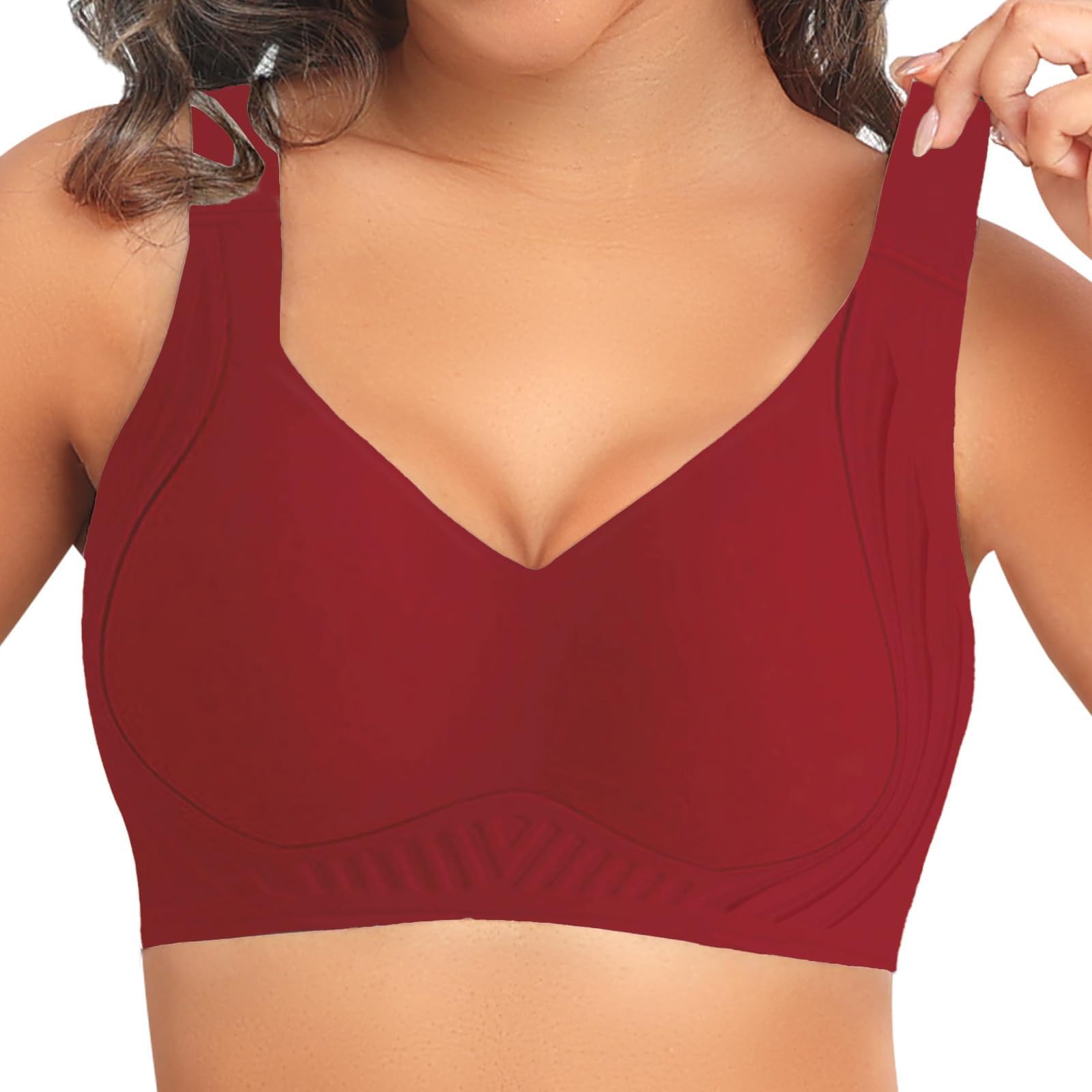 Jelly Bras for Women No Underwire Supportive Wireless Push Up Bras Full Coverage Seamless Plus Size Bra for Seniors