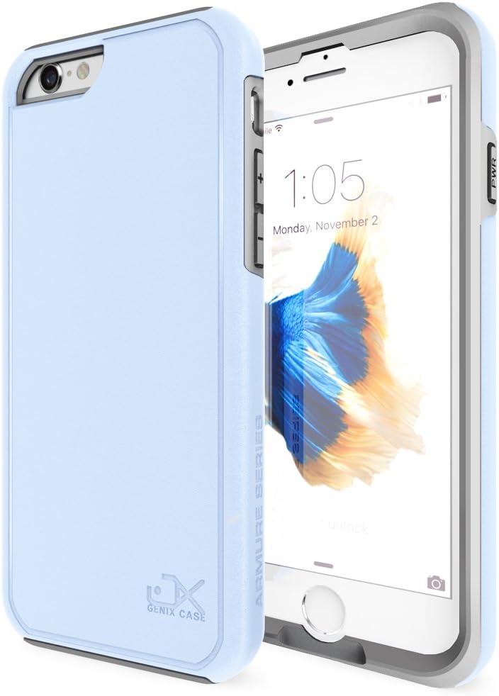 iPhone 6S Case, Genix Case Armor Series Dual Layer Premium Protective Case for Apple iPhone 6 / 6S - Blue/ Gray