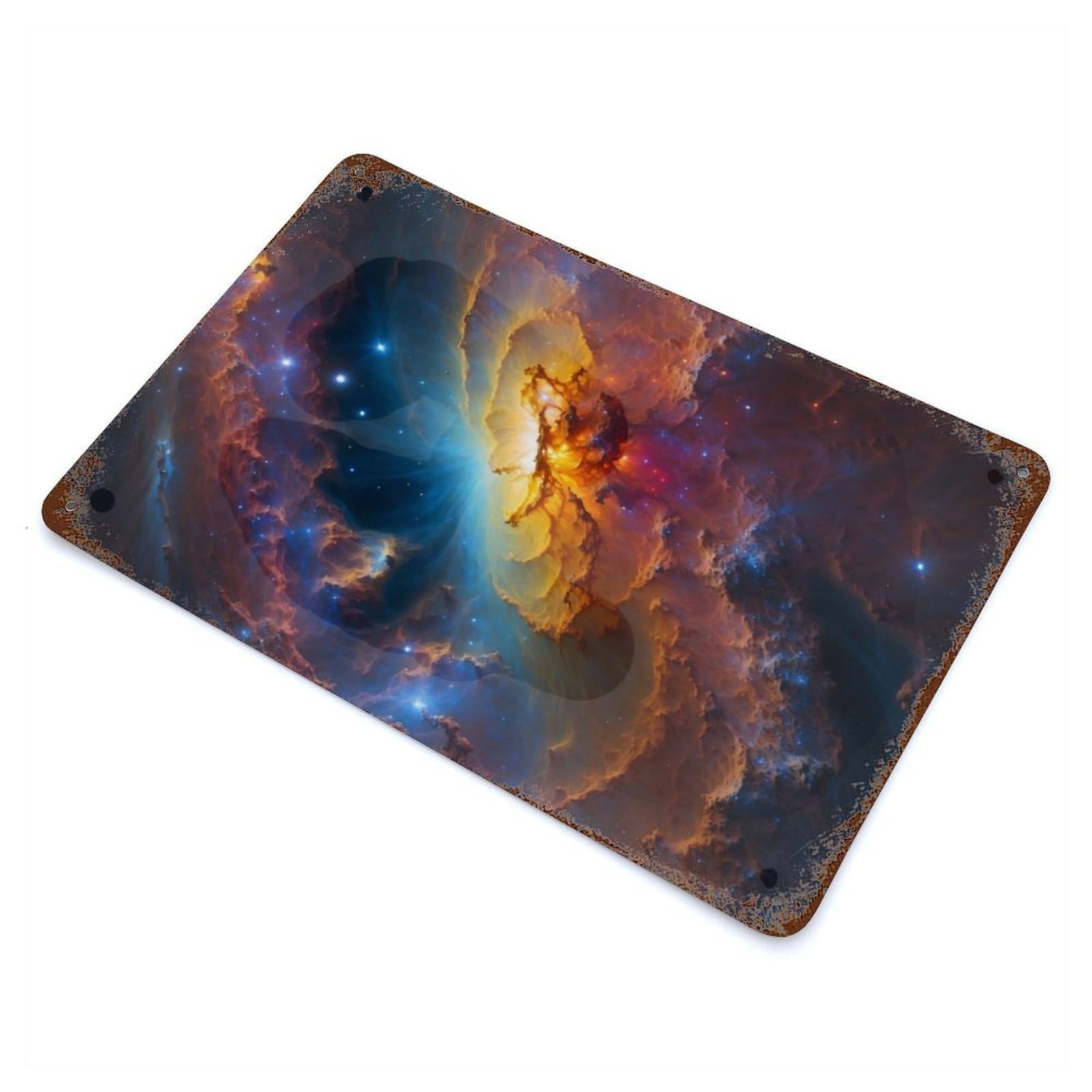 Whirlpool Galaxy Decorative Tin Sign 11.8"x7.9", Ideal for Cafe, Home Bar And Lounge Decor