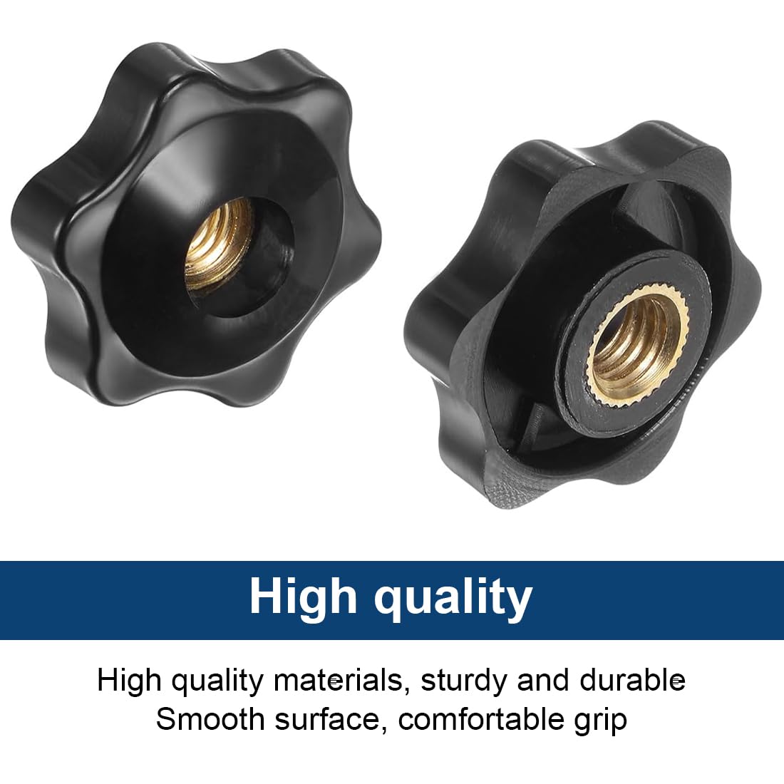 6 Manopole Di Serraggio Con Filettatura M8 - Pomelli Zigrinati Con Testa A Stella Per Mobili, Cassetti E Attrezzatura - Foto 2