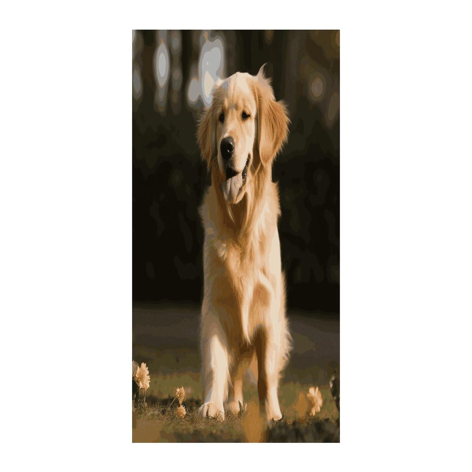 Fekiloot Style Golden Retriever Dog Door Curtain Room Divider Curtains