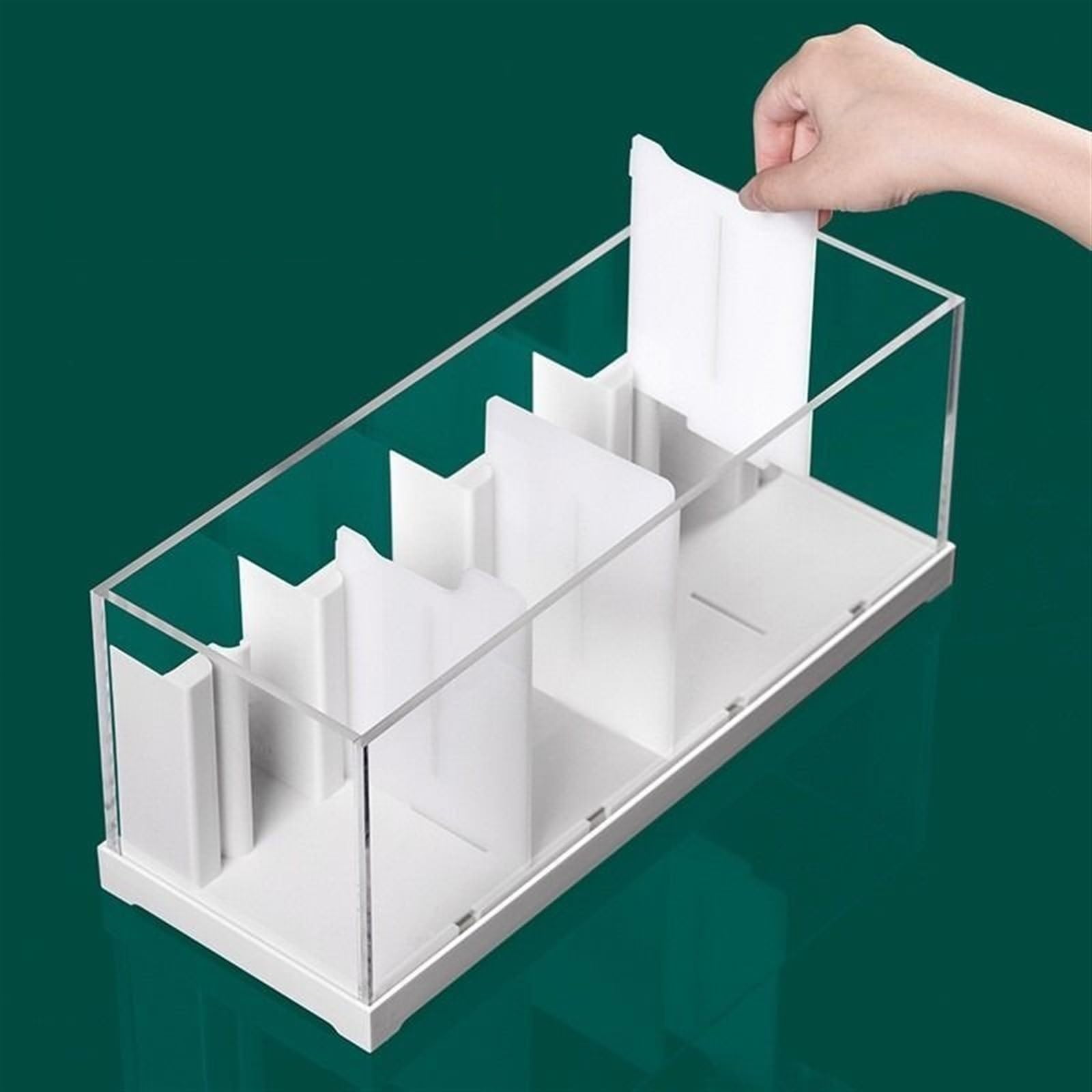 Fischtank Aquarium mit 4 Fächern, transparentes Acryl, for den Schreibtisch, Meeresfischzucht, Spezialtank, kreatives Kampffischaquarium mit weißer Abdeckung Aquarium
