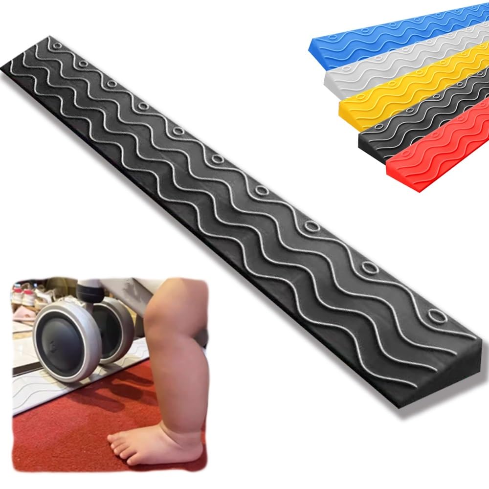 Rampe De Seuil pour Portes, 4cm Hauteur Rampe en Plastique pour Fauteuil Roulant avec Surface Antidérapante, Rampe D'entrée Intérieure Et Extérieure(Black,2.3" Rise/6cm)