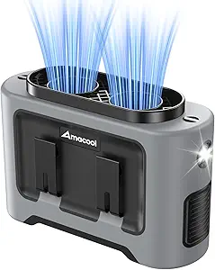 AMACOOL 14500mAh Portable Waist Fan, Strong Wind Power for Full Body Cooling Shirt Fan, 5 Speed Wearable Belt Clip on Fans, Battery Operated Personal Neck Fans for Outdoor Work Camping Travel