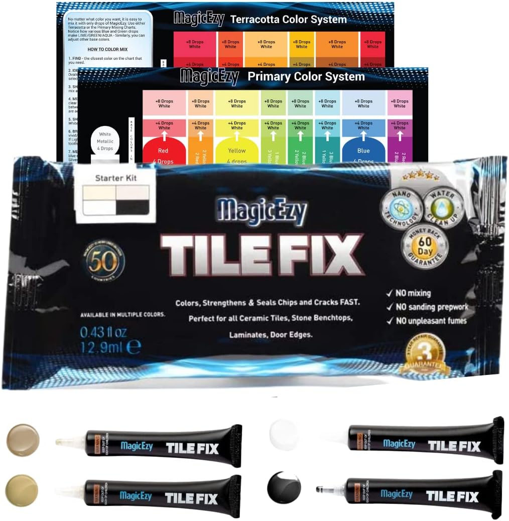 MagicEzy Tile RepairEzy Porcelain Tile Repair Kit Fix Cracked or