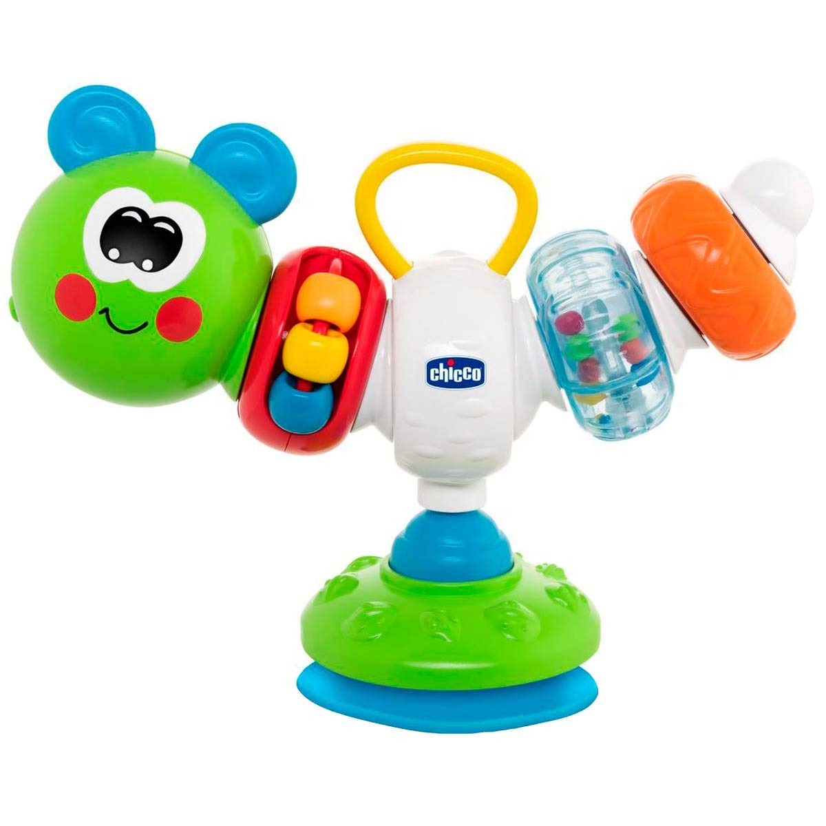 Chicco Mehrfarbig Spielzeug Hochstuhl Raupe, Elektronisches Spielzeug Mit Saugnapf Für Hochstuhl, Mit Geräuschen, Melodien Und Manuellen Aktivitäten, Batterien Im Lieferumfang Enthalten, 6-36 Monate