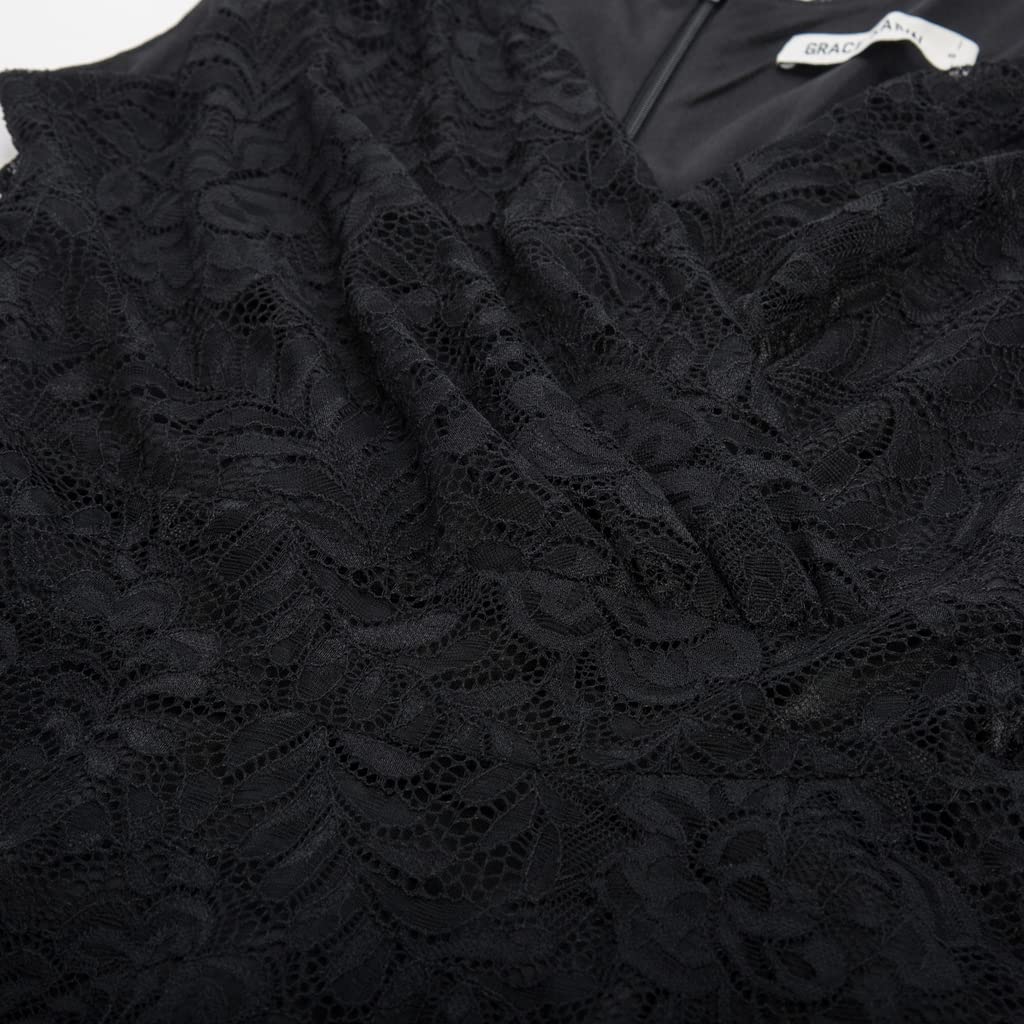GRACE KARIN Abito da Donna in Pizzo Rockabilly Lunghezza al Ginocchio Stile retrò Vintage
