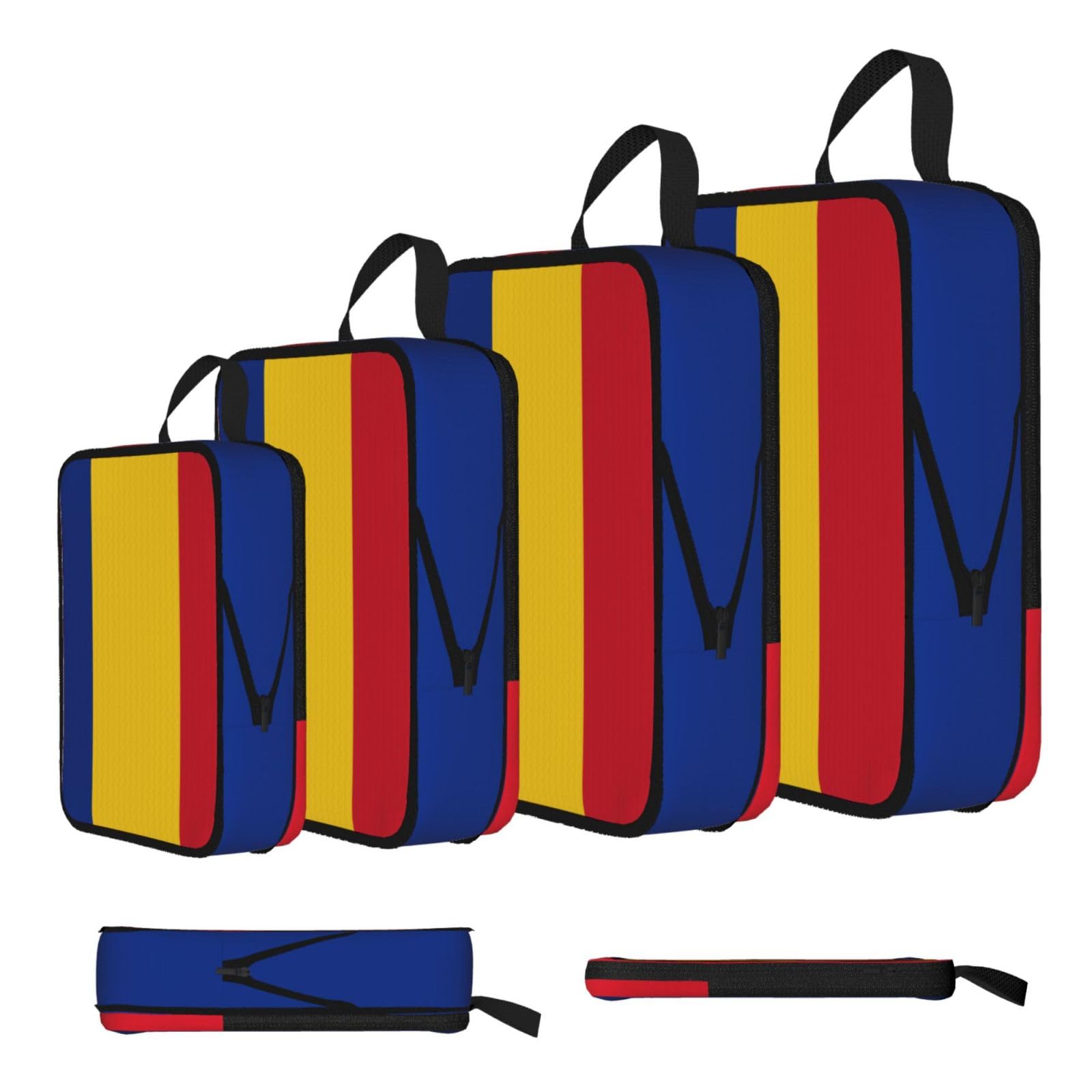 Flag of Romania Compression Packing Cubes 4 Piece Set