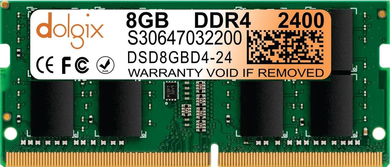 Dolgix 8GB DDR4 2400MHz Laptop/ Notebook RAM (Memory) SO-DIMM | PC4-19200, (1Rx8 Single Rank) 3 Years Warranty (Made in India)
