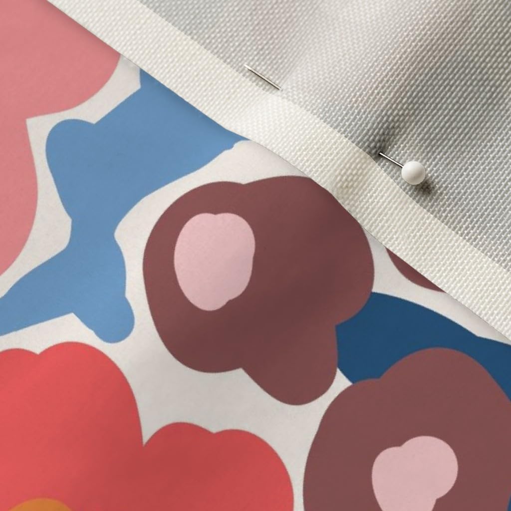 Spoonflower Fabric - Colorful Floral Abstract Large Scale Bold Warm Weather Spring Summer Printed on Chiffon Fabric Fat Quarter - Upholstery Home Decor Bottomweight Apparel