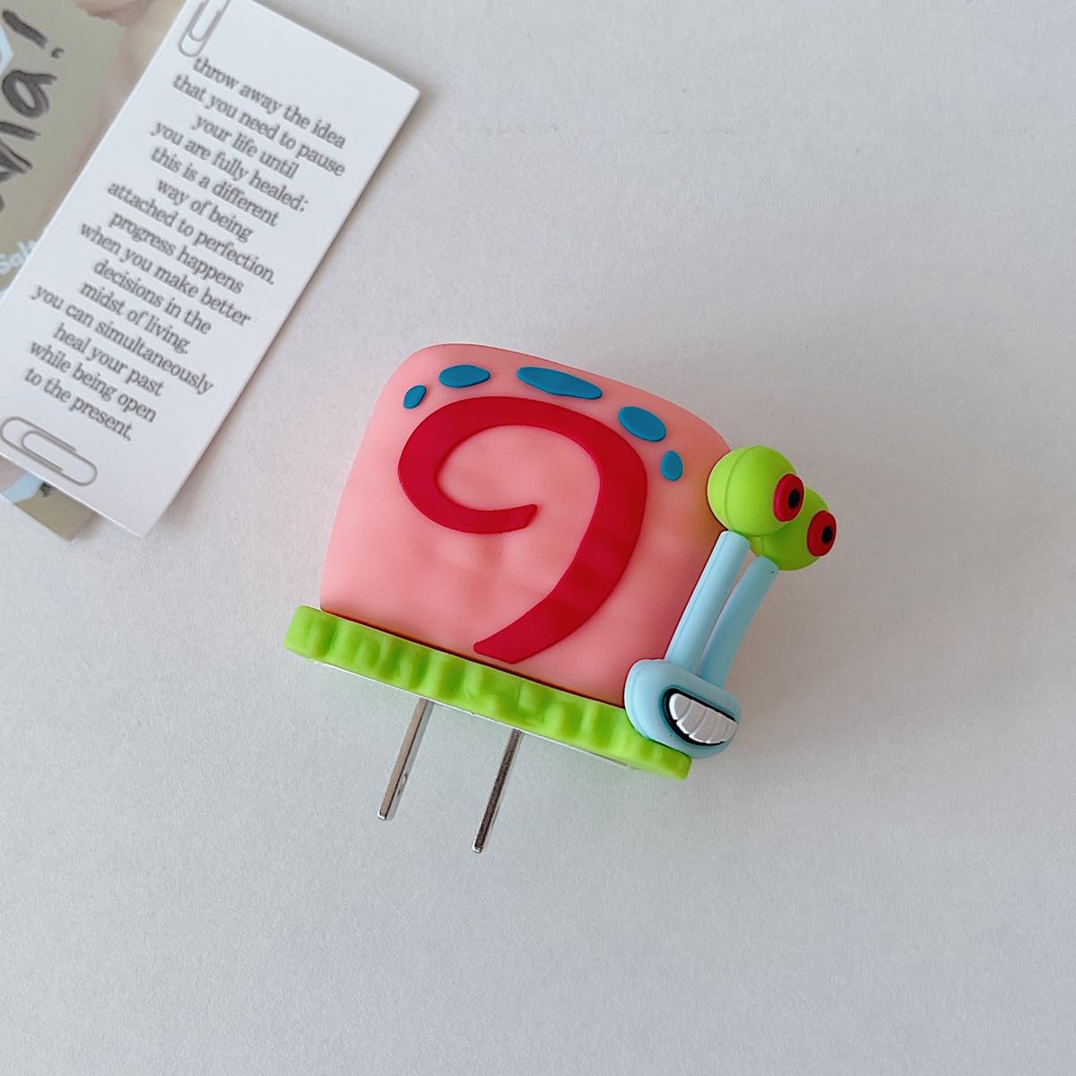 Custodia protettiva per iPhone 20 W con adattatore USB-C e cavo di ricarica, design unico, divertente motivo Kawaii 3D, protezione per cavo di ricarica, per famiglia, uomini, donne (lumaca