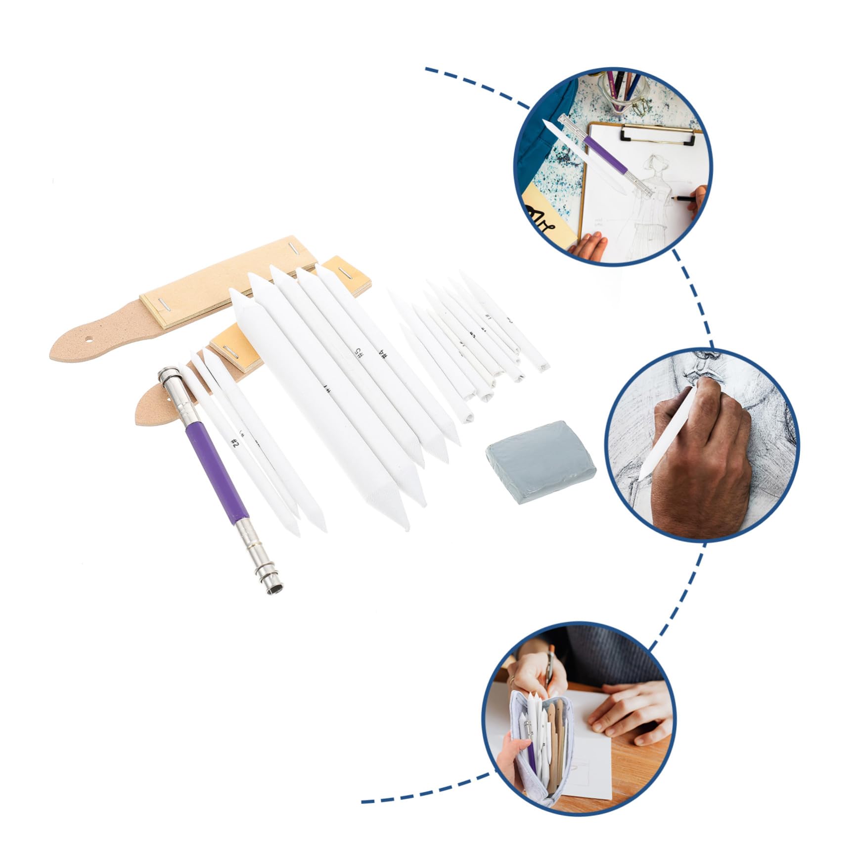 STOBOK 2 Sets Skizzenpapier-Stifte-Set Kunstwisch-Mischstümpfe Zeichenbedarf Radiergummi Schattierungsstift Werkzeug Kohle Mischpapier-Mischstümpfe Mischstümpfe Zum Zeichnen