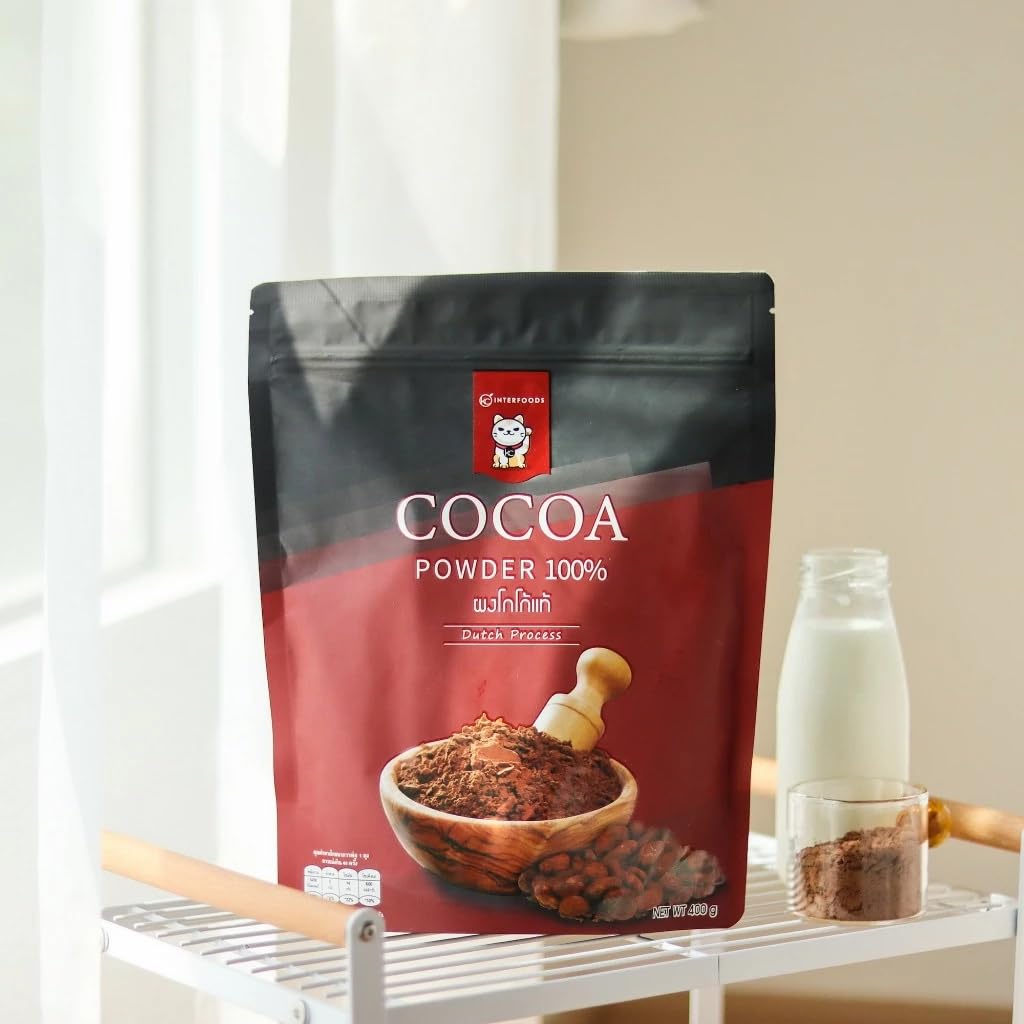 เคซี Classic 100% Pure Cocoa Powder – Unsweetened Dark Chocolate Mix for Baking and Drinking – Non-Alkalized Natural Cocoa – Resealable 400g