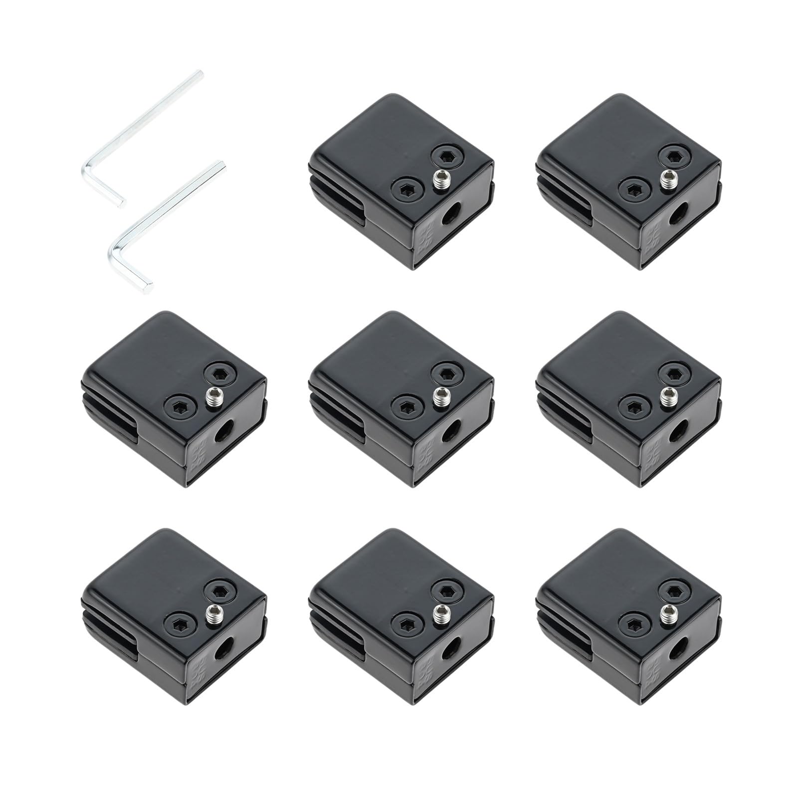 Alnaeson One Color 6Pcs 304 Stainless Steel Glass Clamps For 8-10Mm Thick Glass, Black Handrail Stair Railing Bracket