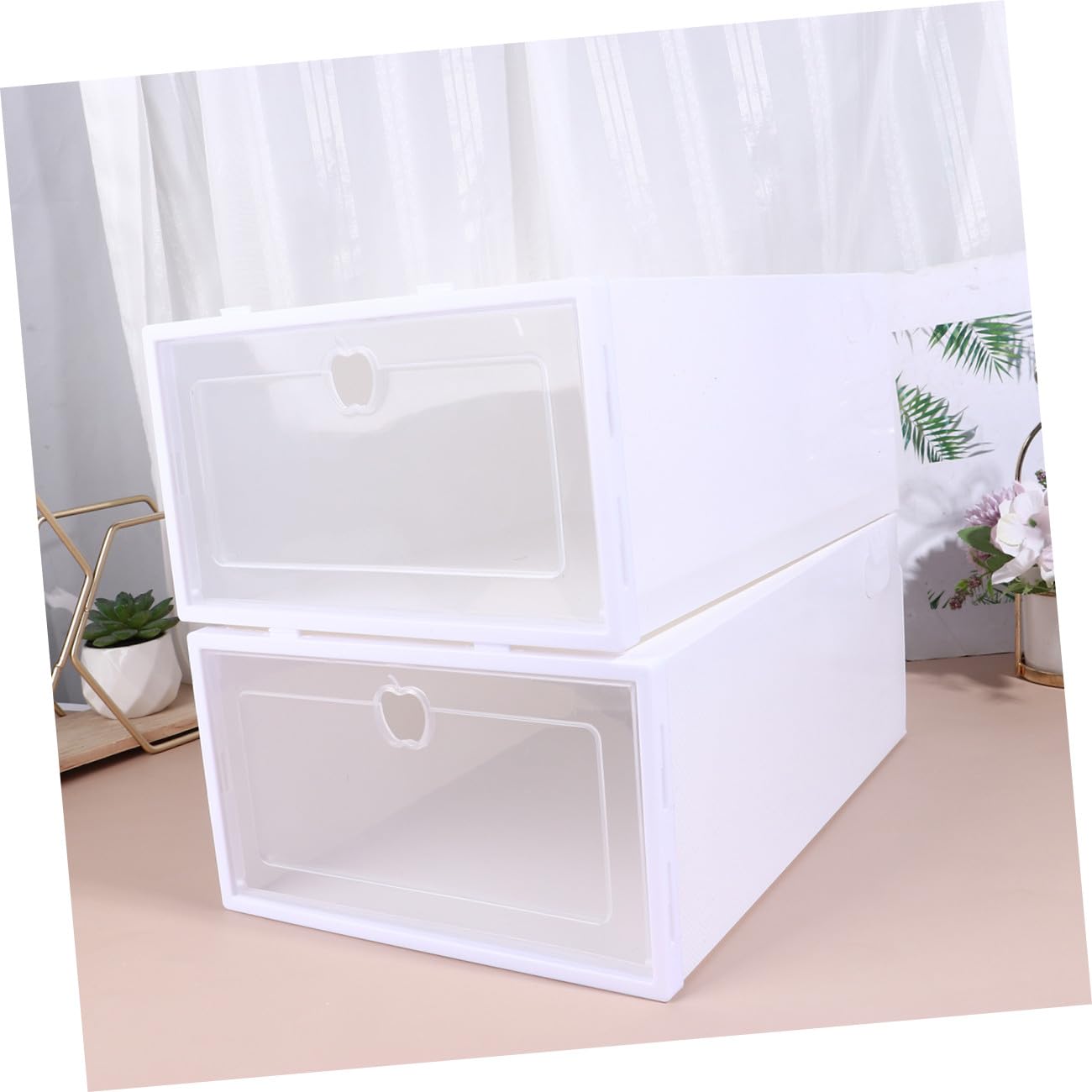 LABRIMP Caja para Guardar Zapatos Transparente Pequeña, Caja Organizadora De PP Gruesa Cajón, Resistente Al Polvo, para Mujeres, Adecuado para Tacones y Zapatillas, Pack De 6 Unidades