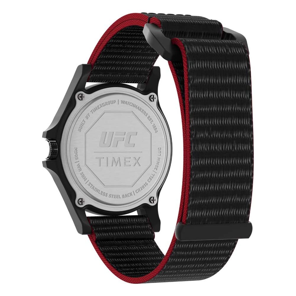 Timex UFC Montre Apex 40 mm pour Homme - Bracelet Noir - Cadran Noir - Boîtier Noir