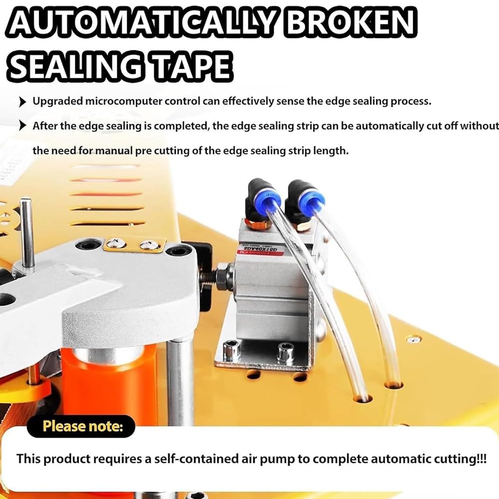 Encoladora de Cantos Automática Portátil con Pedal, Funcionamiento para Bordes Curvos y Rectos,Control Inteligente de Temperatura,Capacidad de Adhesivo 1000ml B