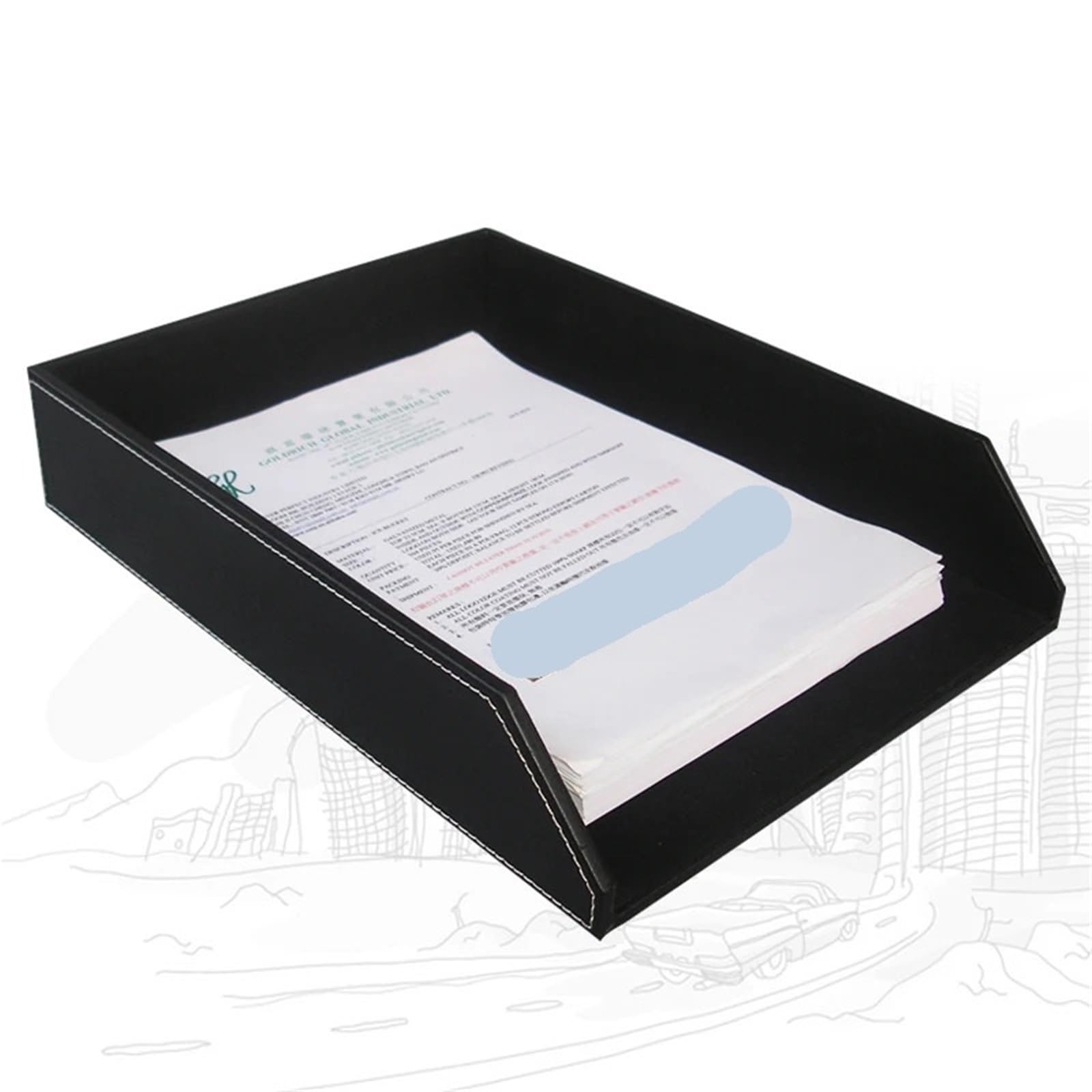 Vassoio per lettere Vassoio for lettere Organizzatore di documenti da tavolo Documenti A4 Vassoio for lettere Materiale scolastico for ufficio Supporto for accessori da scrivania per Ufficio(Black)