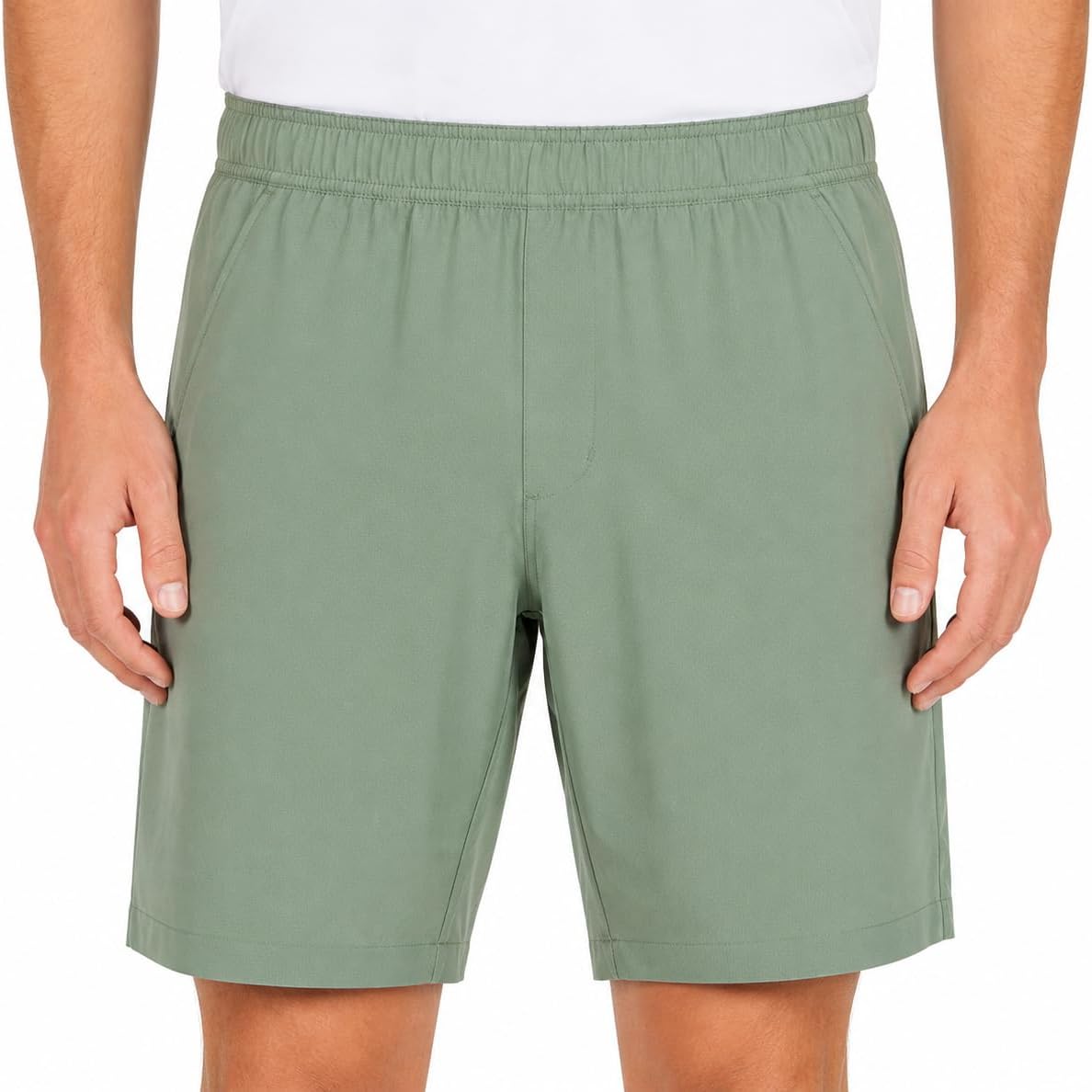 Gerry Men's Trail Shorts 9 Inch Inseam, Lightweight 4-Way Stretch Hiking Shorts, Pull On with Zip Pockets & Elastic Waist