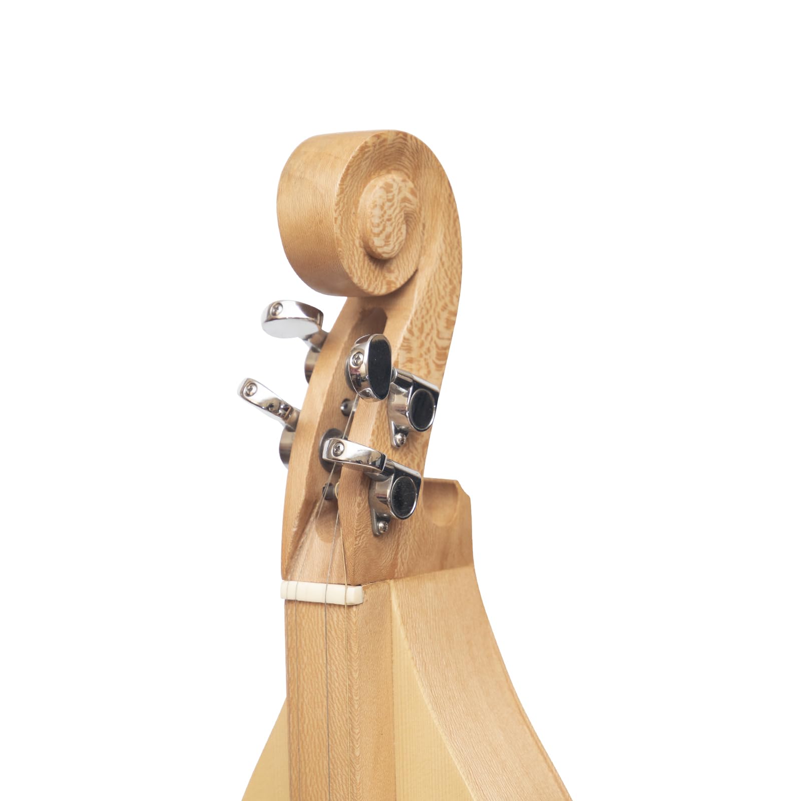 Mountain Dulcimer mit 4 Saiten, F-Loch, Lacewood mit Nickel-Finish