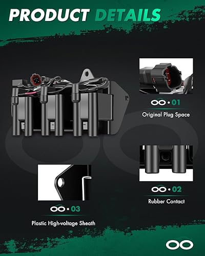 Vista 285 de SCITOO 1 bobinas de encendido con 4 bujías de iridio para Chevrolet 2011-2015 Cruze 1.4L 2016 Cruze Limited 1.4L 2012-2020 Sonic 1.4L 2013-2021 Trax