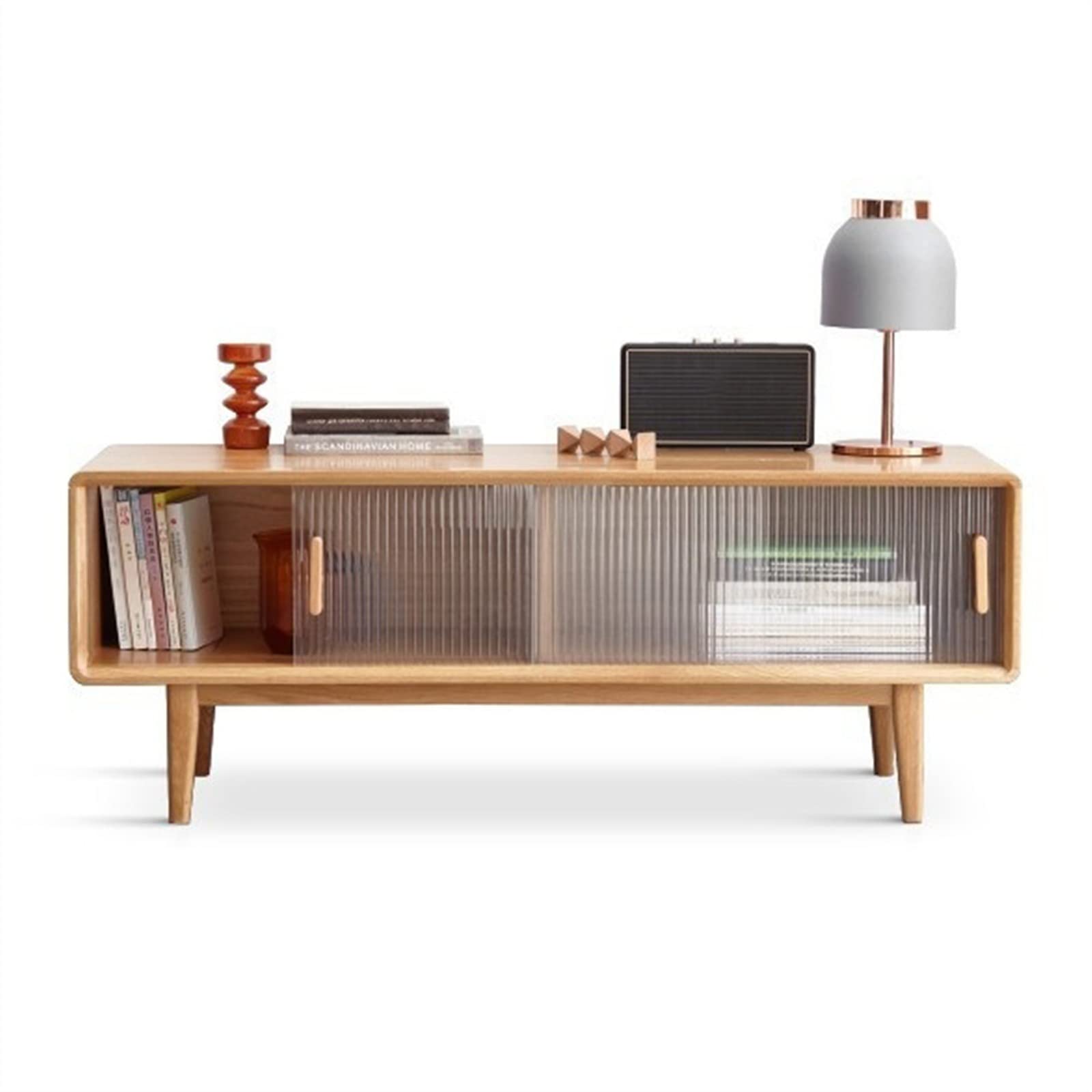 COSTWAY Supporto TV per TV fino a 45, tavolo console multimediale con