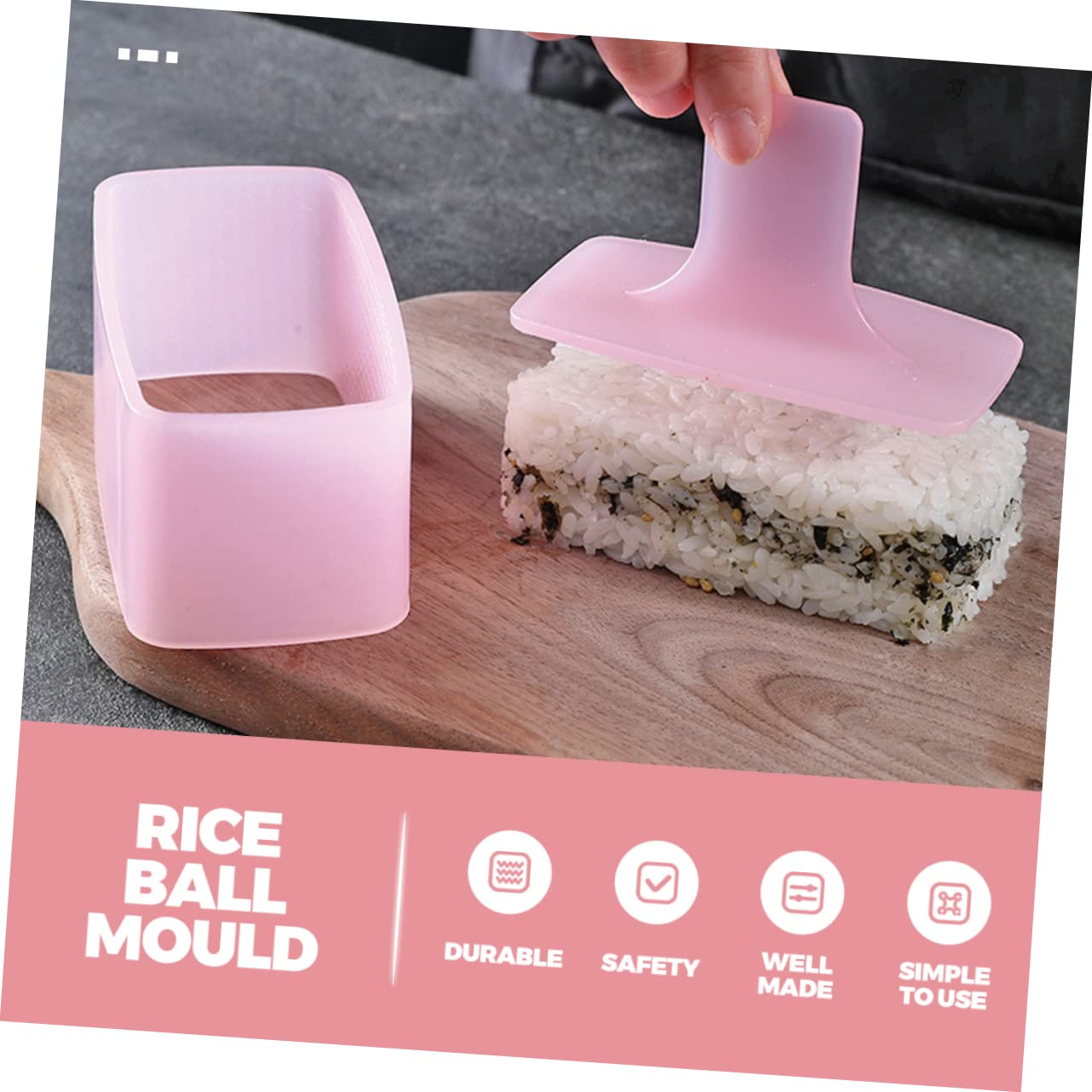 Cabilock 2Sets Onigiri Making Molds Rice Ball Molds for Sushi DIY Sushi Tools for Lunch Bento Easy to Use Rice for Home Cooking