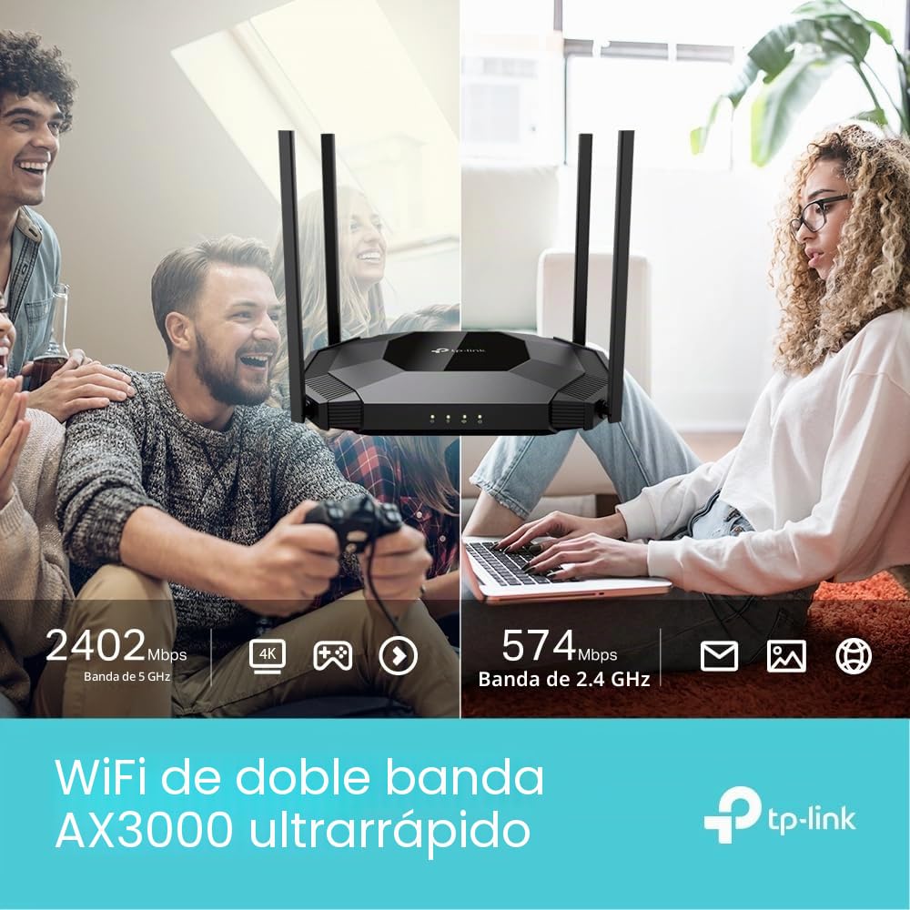 TP-Link TL-WA3001 Punto de Acceso WiFi 6 AX3000, Puente Wi-Fi, HE160, Beamforming, 4 Antenas Fijas, PoE Pasivo, Modo Multi-SSID/Cliente/Extensor