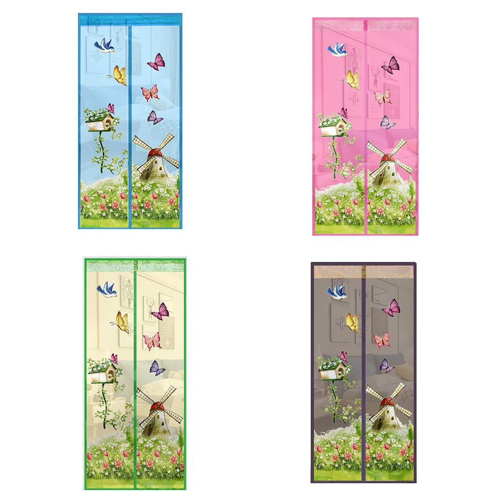 Magnetischer Fliegengitter-Vorhang Mit Schmetterlings-Design – 90x210 Cm, Violett, Für Türen & Fenster