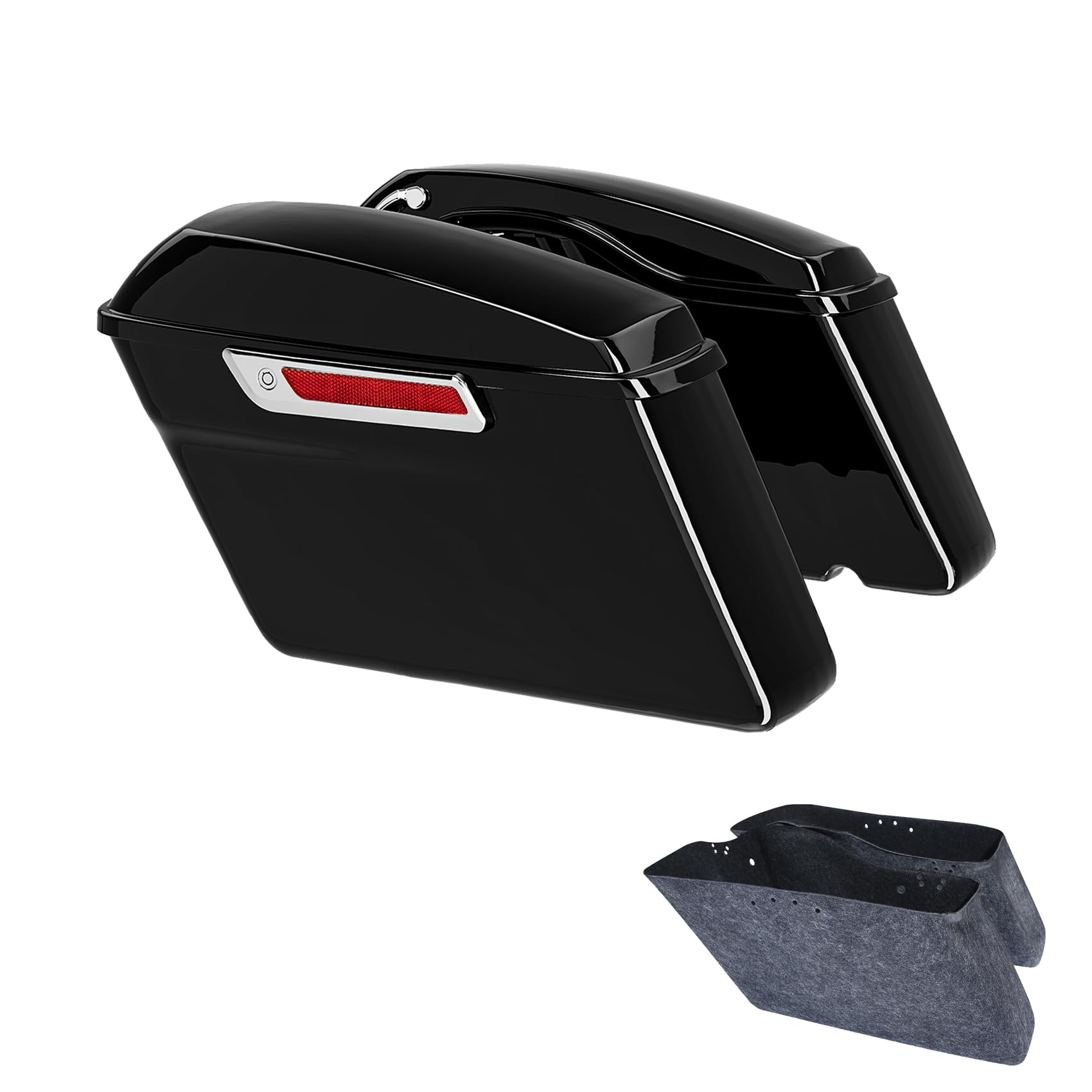 Amazon.com: XFMT Motorcycle Hard Saddlebags Vivid Black Saddle