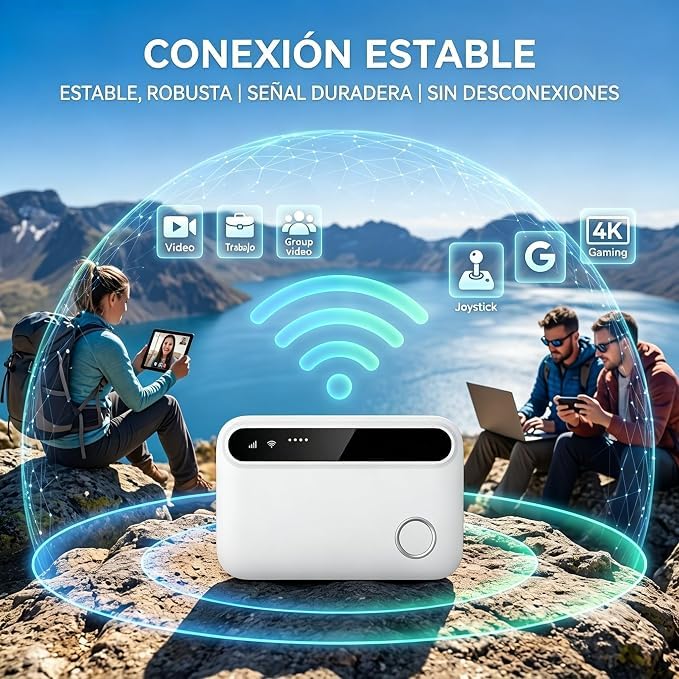 Router Móvil Portátil 5G Wi-Fi 6, Punto de Acceso Móvil 300 Mbps