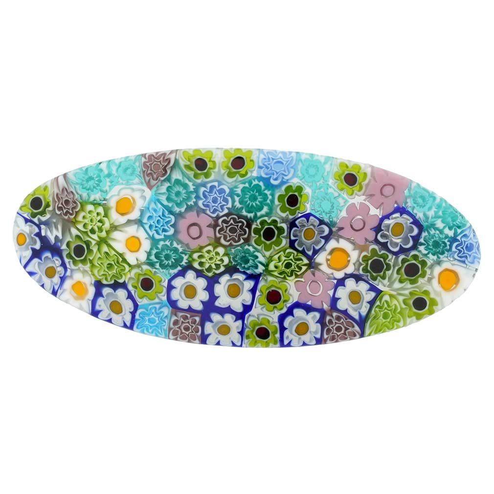 Glass Of Venice Murano Glass Millefiori Oval Hair Clip - Pastels, Multicolor - Image 2