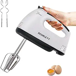 Batedeira 110v, Batedeira de Mão, Batedeira Portatil 110v, 260W Sistema de Refrigeração Multidirecional, Batedeira Planetaria, Dupla Haste Multivelocidade Batedor de Ovos