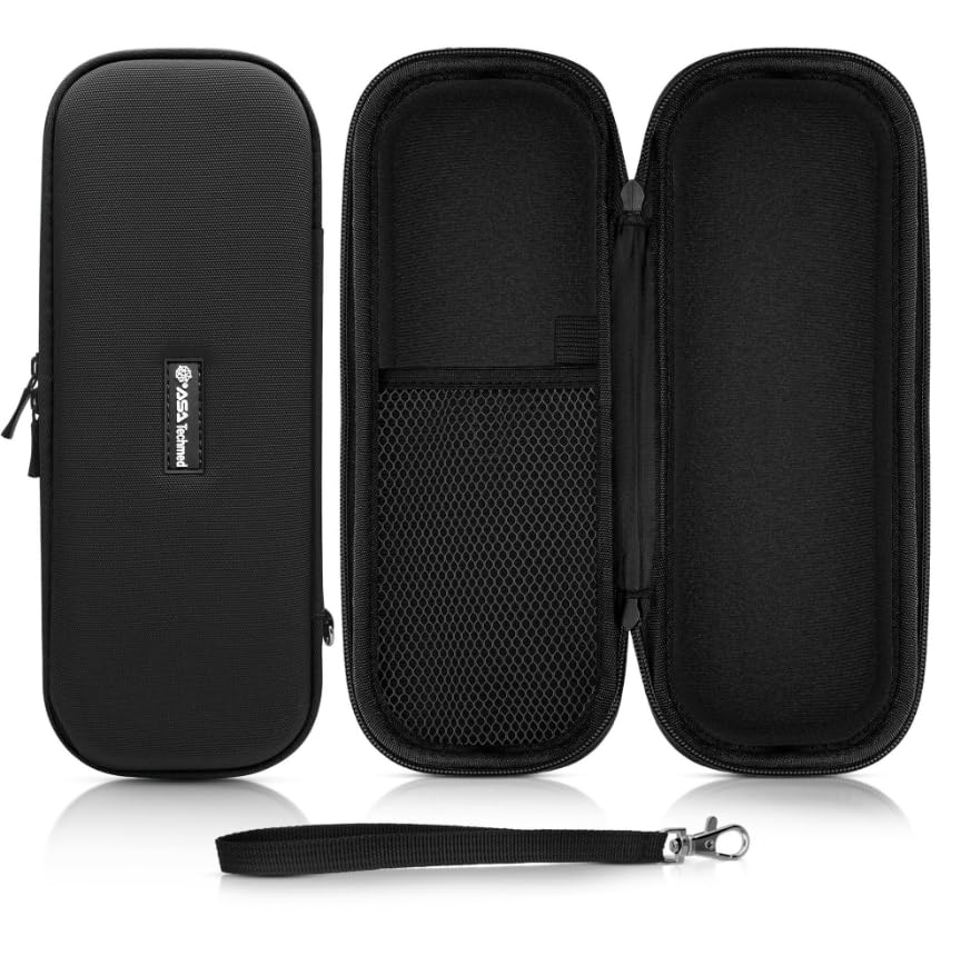 ASA TECHMED Protective Stethoscope Carrying Case with Double Mesh Storage (Black-Black)