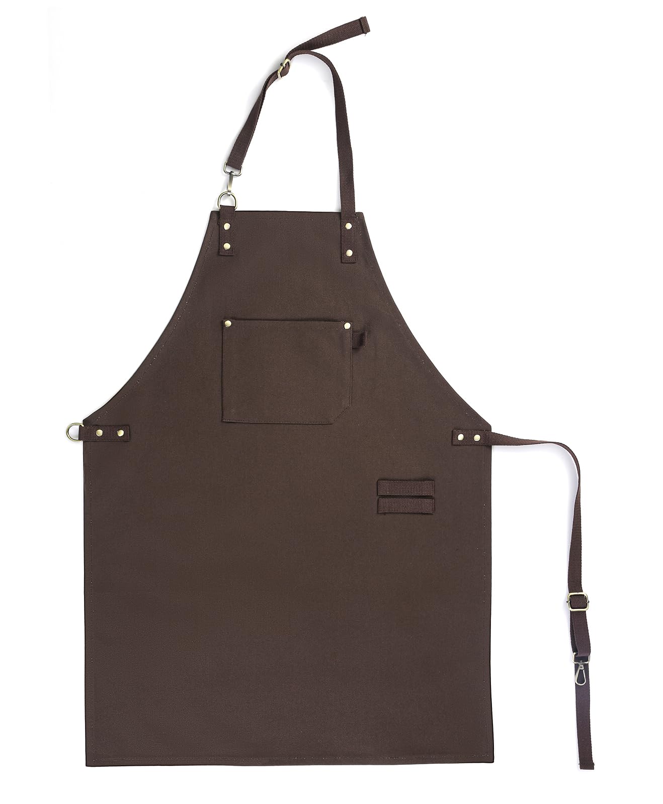 Delantal de chef Tela de algodón suave – 453,6 g – Refuerzo de metal – Ajustable para hombre y mujer – Pro chef, barbacoa, carnicero, barman, trabajadora de la madera