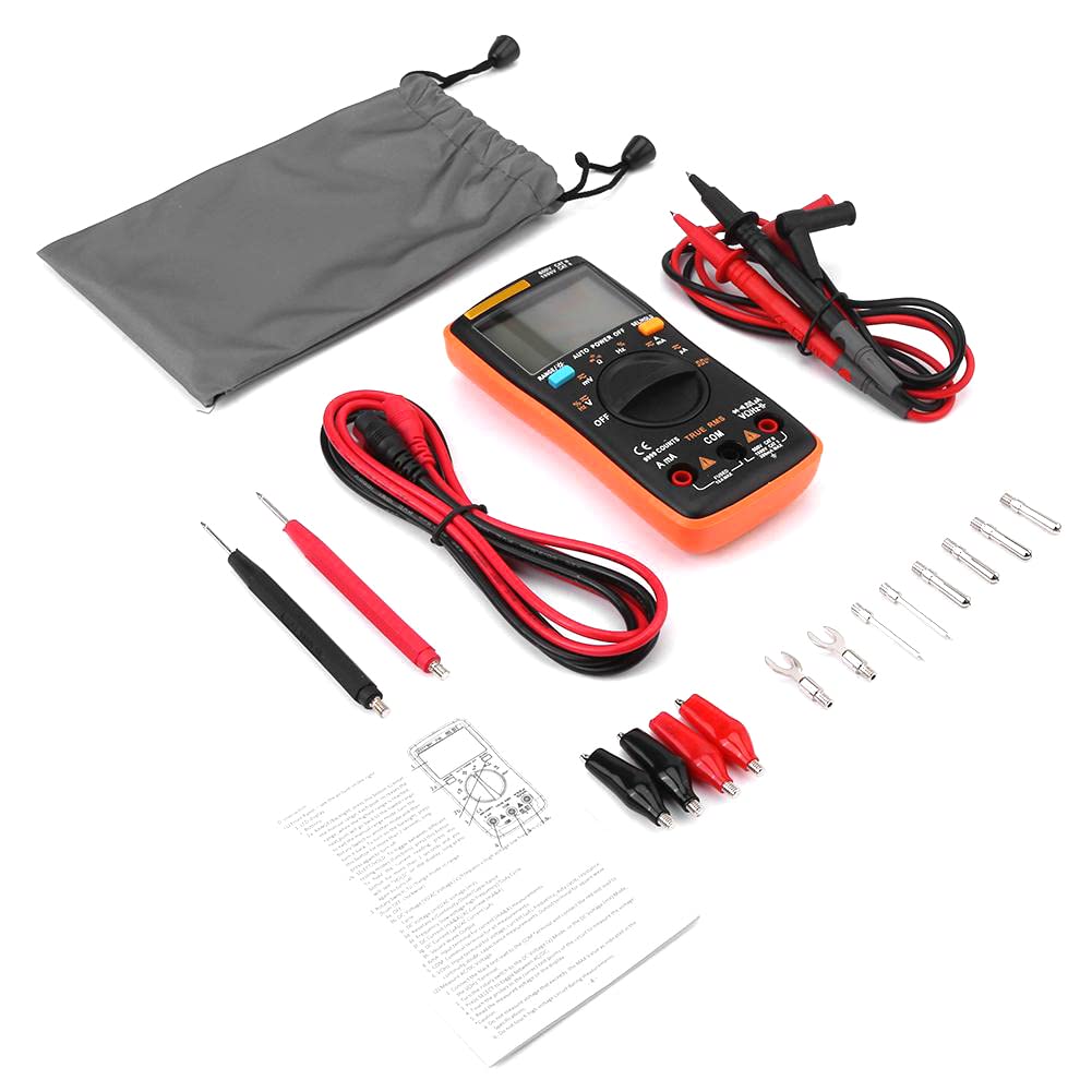 Aneng 9999 Multimetro A Gamma Automatica, Multimetro Con Display Digitale | A Vero Valore Rms 9999 Amperometro di Tensione Ac / Dc Tester Elettronico Ohm di Corrente, Con Sonde Multiuso
