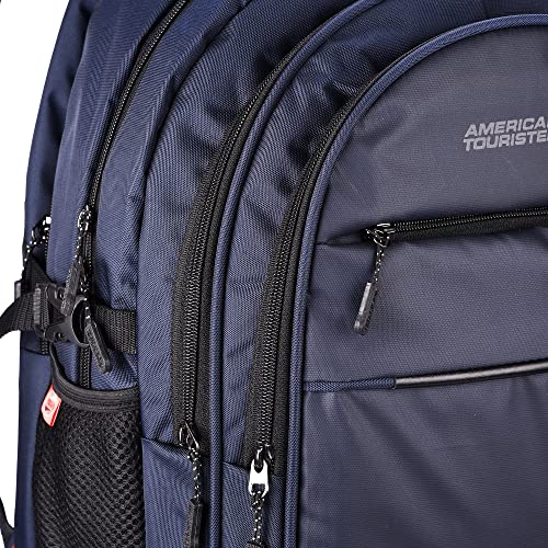 Image of Blue Color Design Five Zipper Laptop Backpack(SK02)